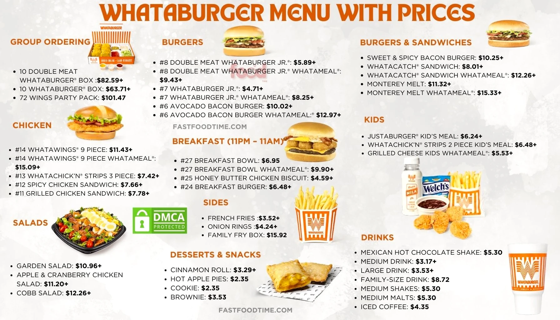 WhataBurger menu With Prices