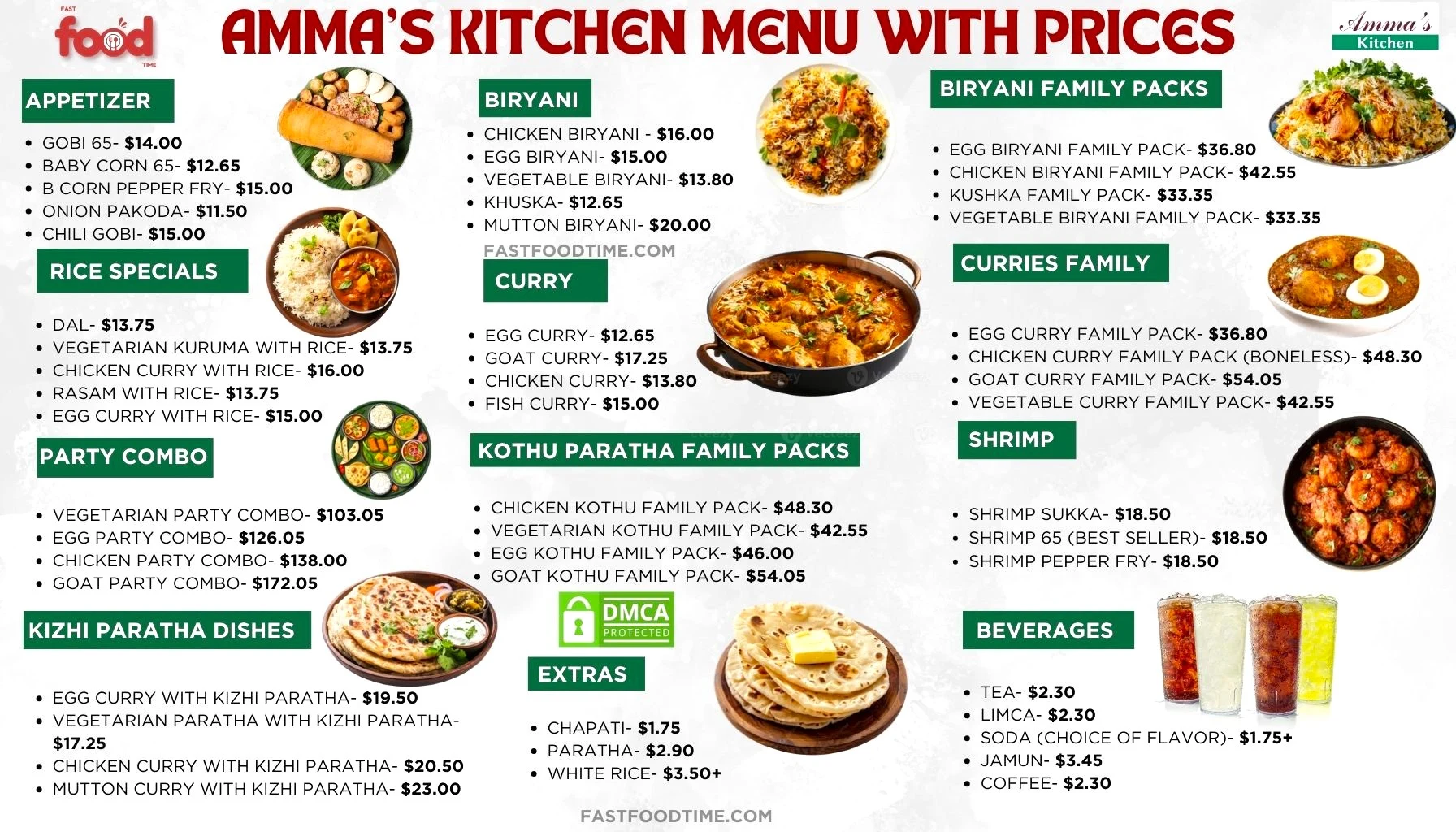 Amma's Kitchen Menu With Prices