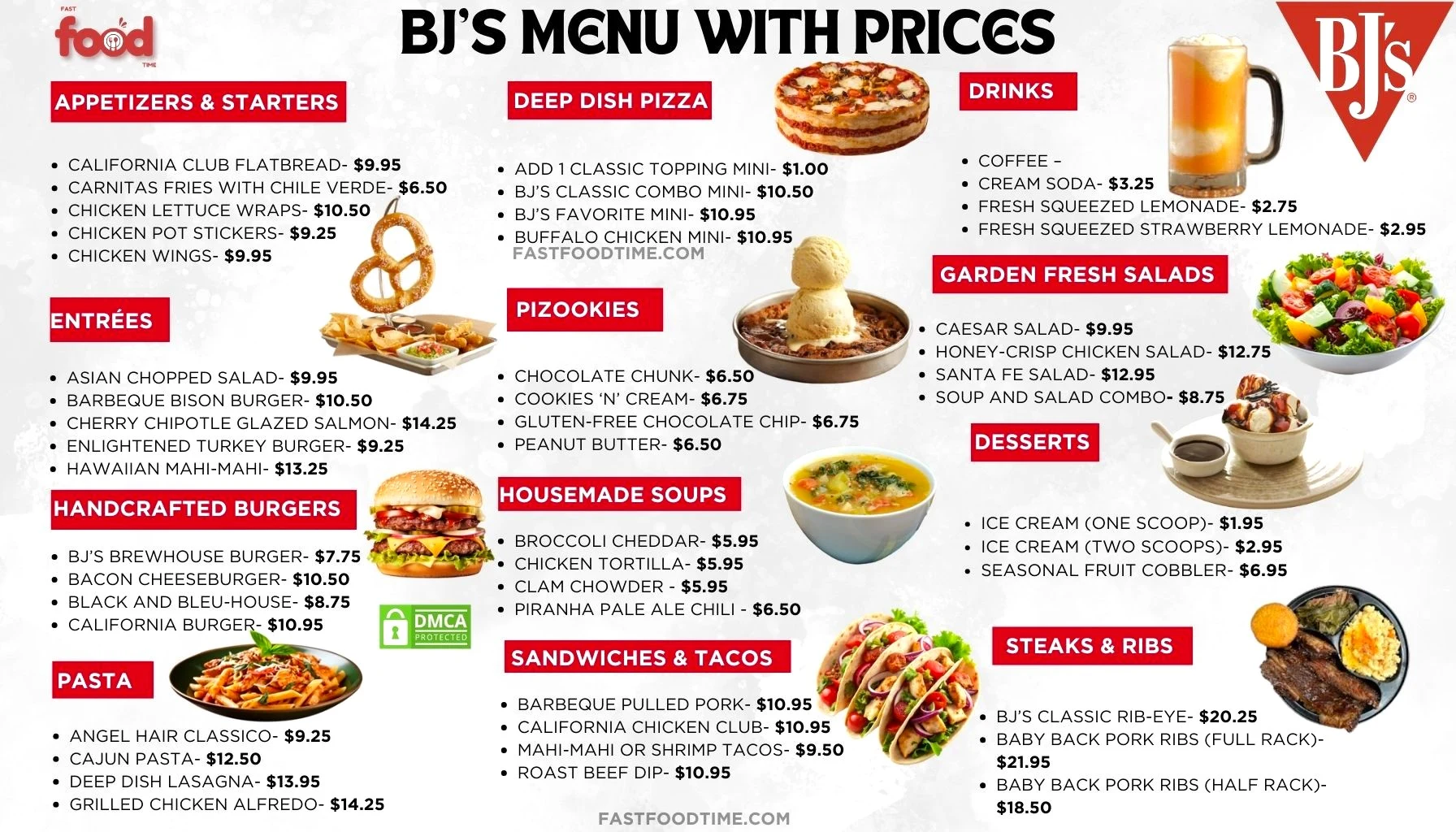 BJ's Menu With Prices