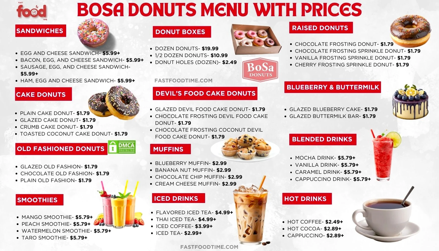 BoSa Donuts Menu With Prices