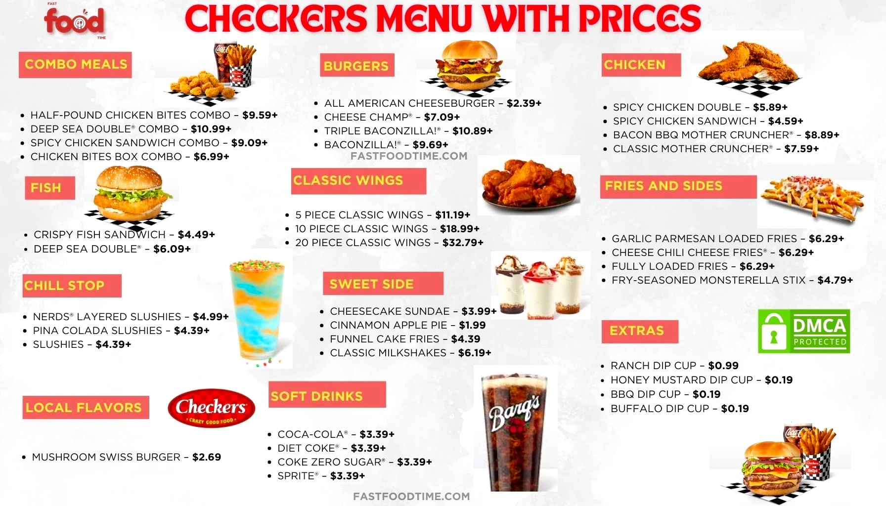 Checkers menu With Prices