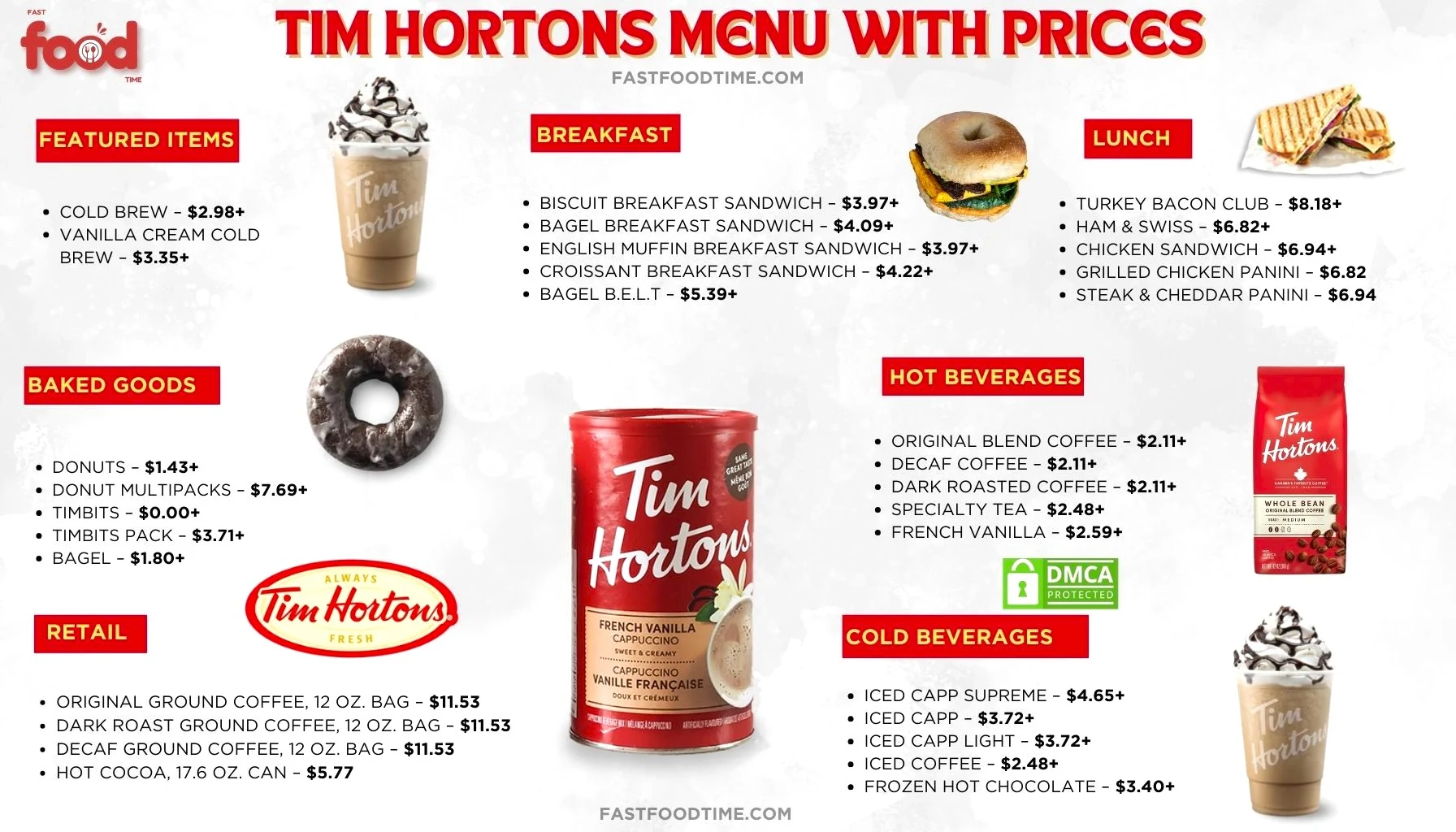 Tim Hortons Menu With Prices