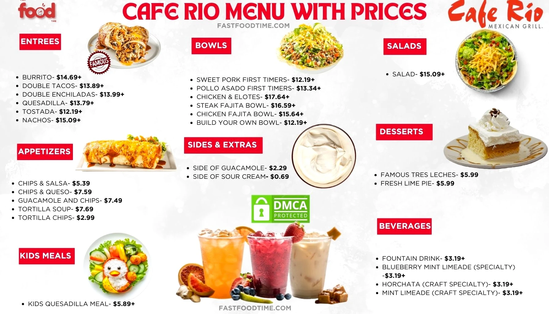 cafe rio menu With Prices