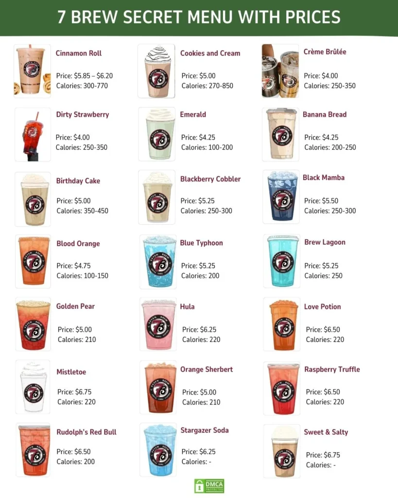 7 Brew Secret Menu With Prices