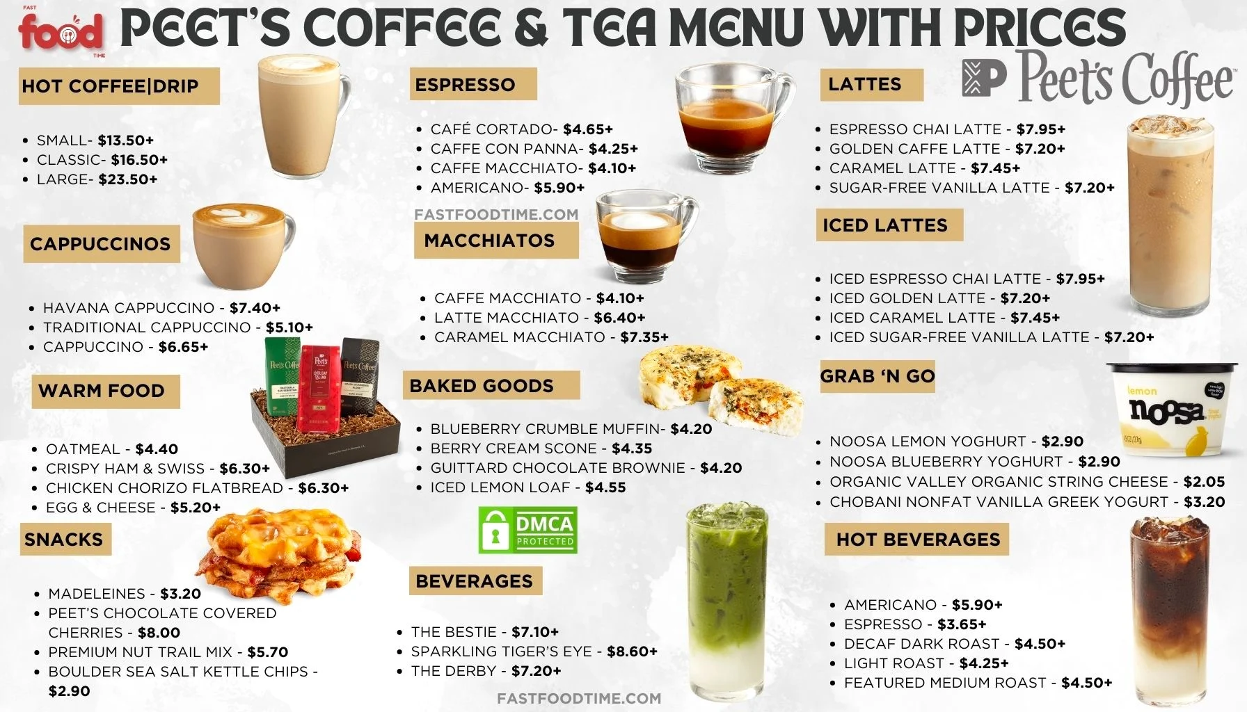Peet's Coffee & Tea Menu With Prices