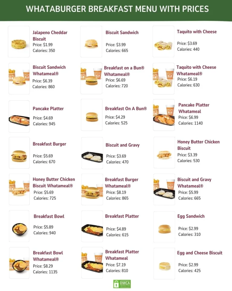 Whataburger Breakfast Menu With Prices