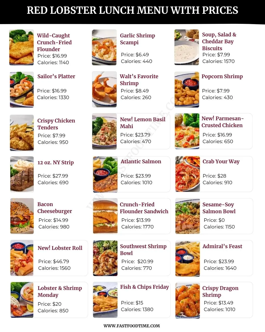 Red Lobster Lunch Menu With Prices