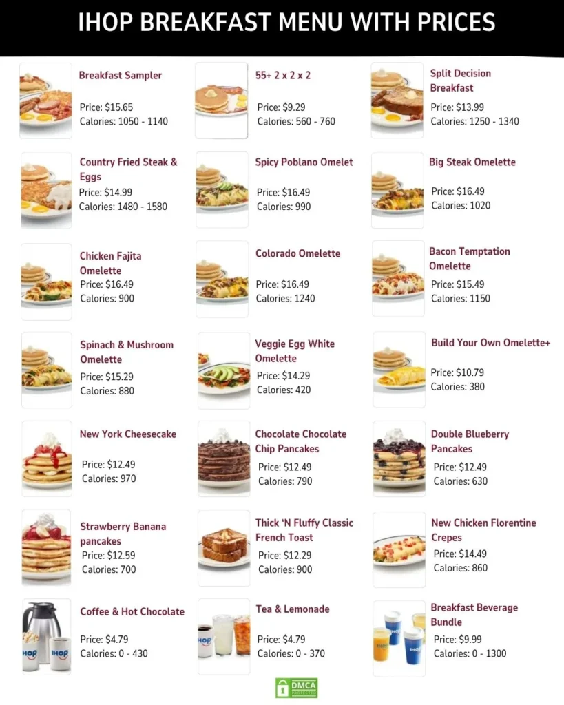 ihop breakfast menu With Prices
