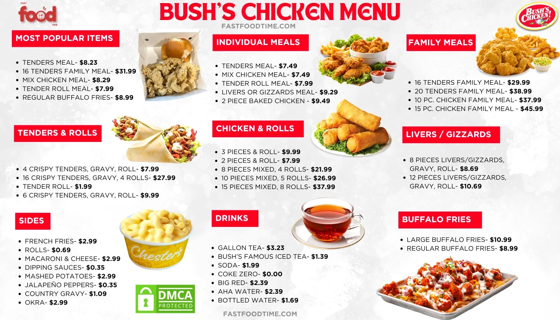 Bush’s Chicken Menu With Price